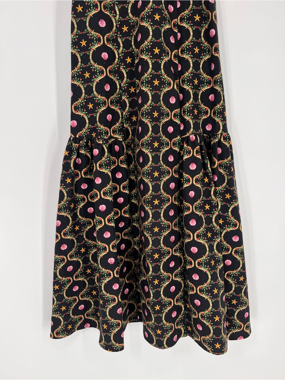 Hill House The Lillie Black Nautical Beachy Black Sweetheart Fitted Midi Dress M - Picture 3 of 9